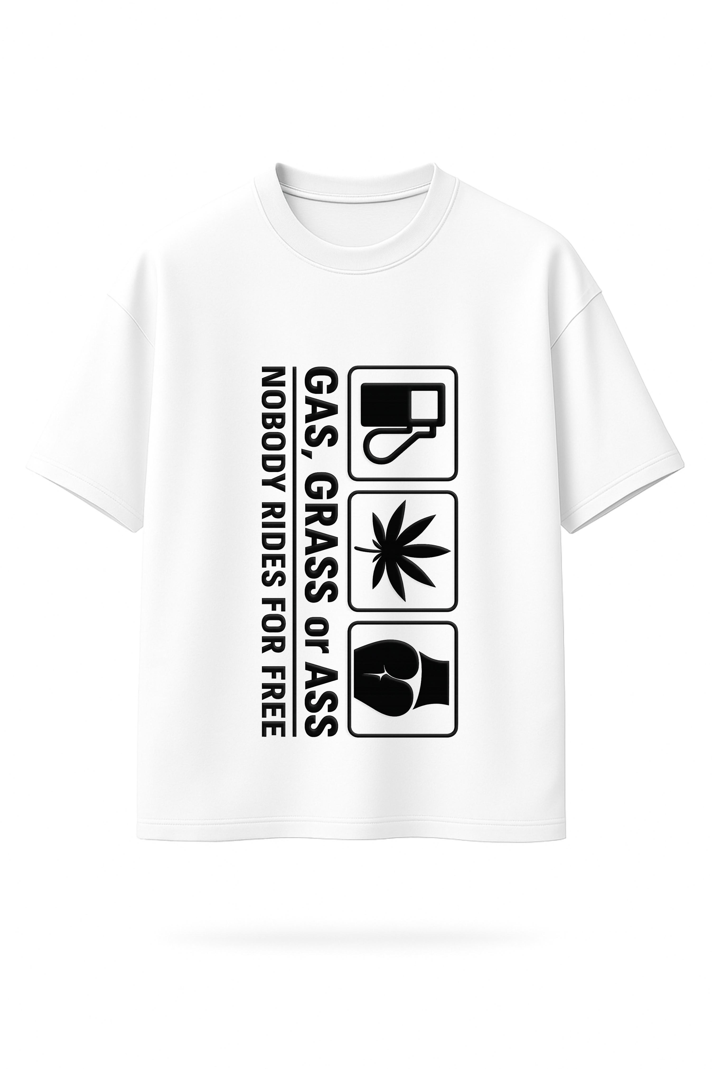DRAQSTA Gas Grass or Ass T-Shirt – Funny Graphic Tee for Bold Streetwear Style DRAQSTA