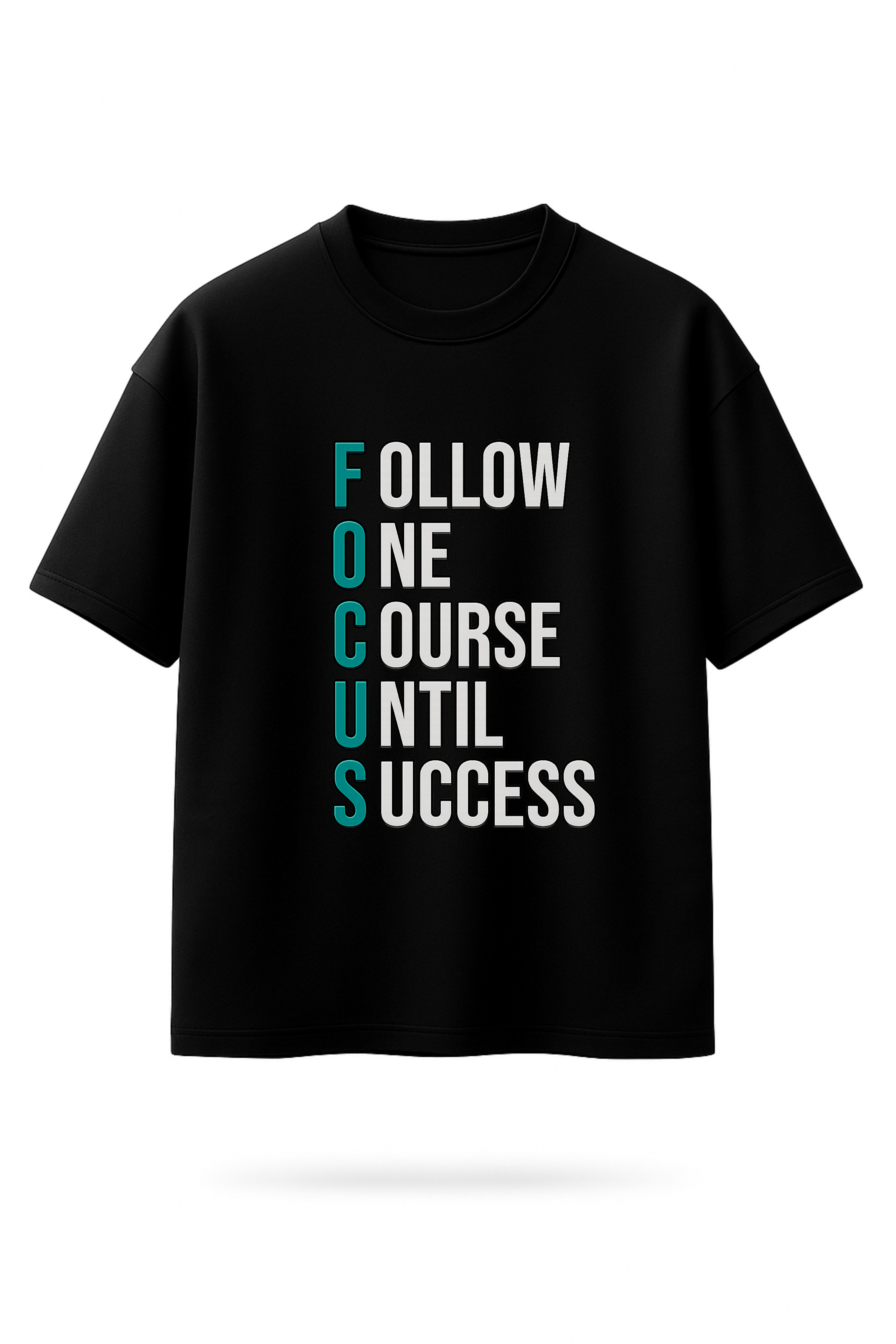 DRAQSTA FOCUS Oversized Black T-Shirt – Motivational Streetwear Tee DRAQSTA