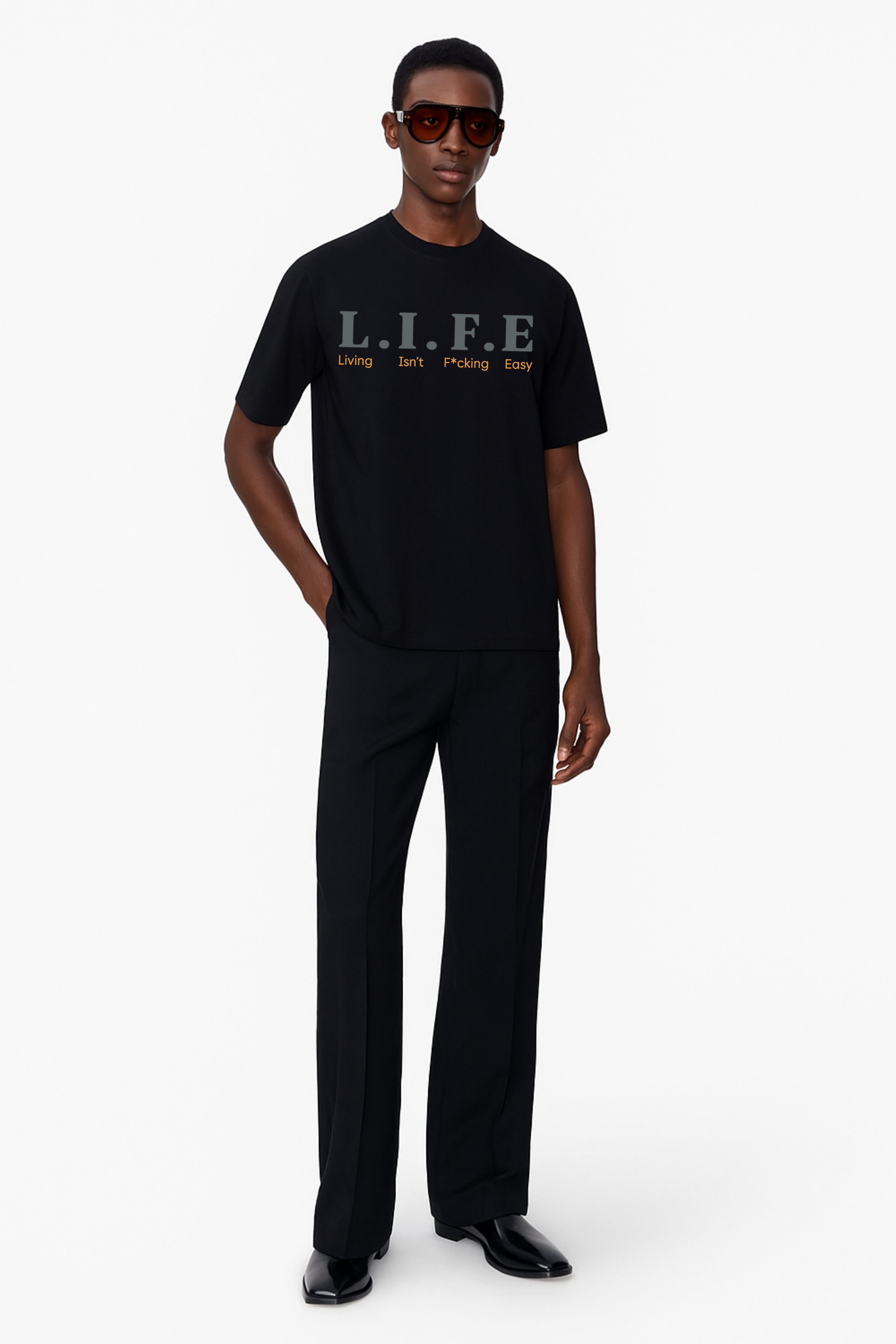 DRAQSTA - L.I.F.E Oversized Black T-Shirt DRAQSTA